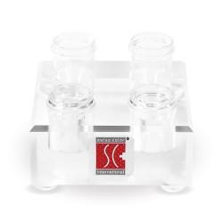 Pots acrylic stand for 4 one-way pots with SC logo - SWISS COLOR™  Canada Permanent Makeup